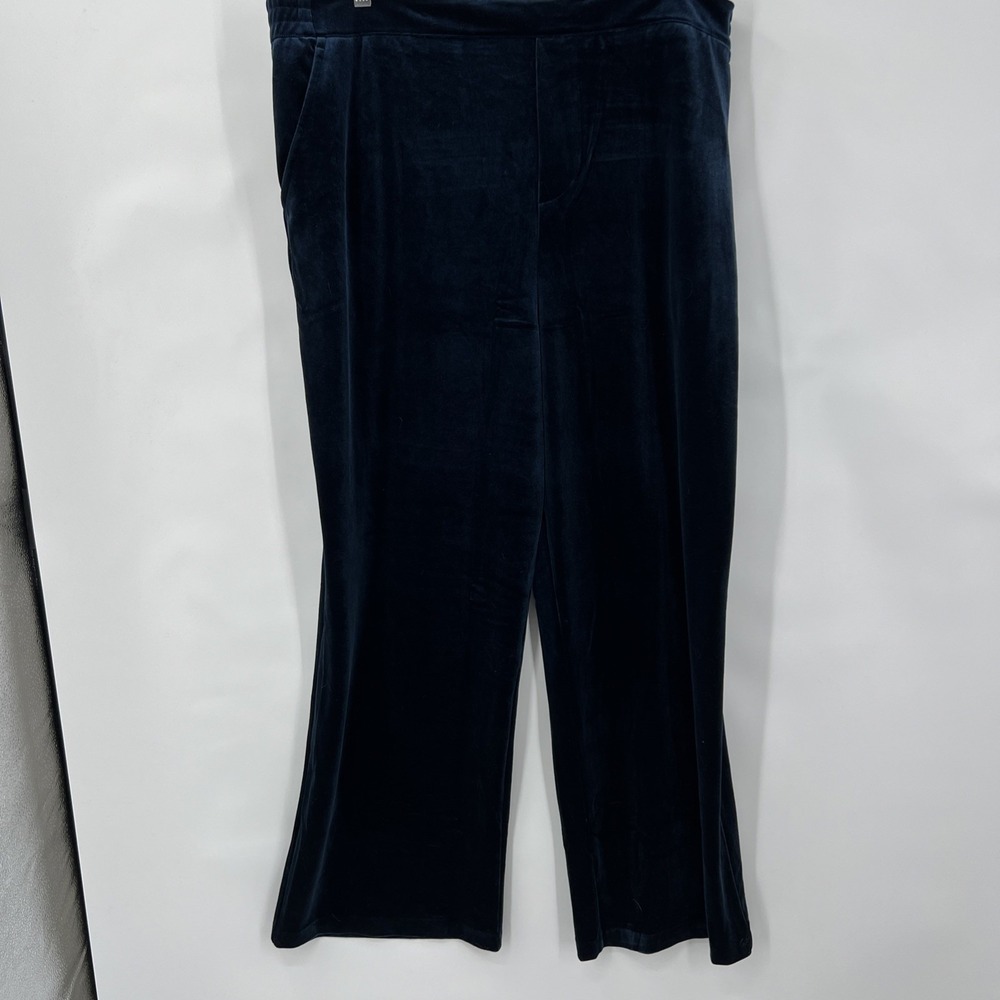 BLANKNYC Women's Velvet Wide-Leg Pants Midnight Blue Size XXL Eclipse